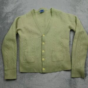 Vintage‎ Bon Genie Cardigan Womens Large Green Button Up Angora Wool Blend
